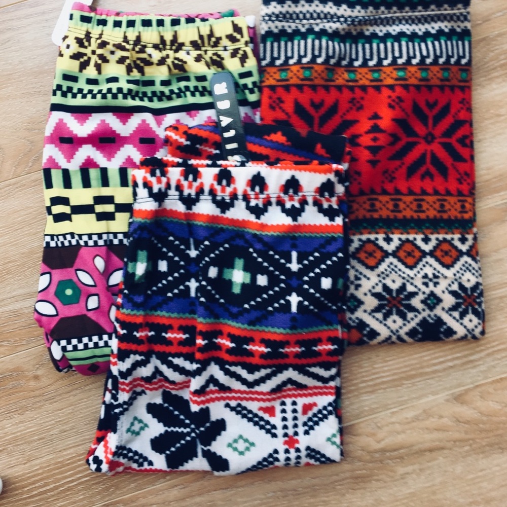3 bundle Printed fleece leggings